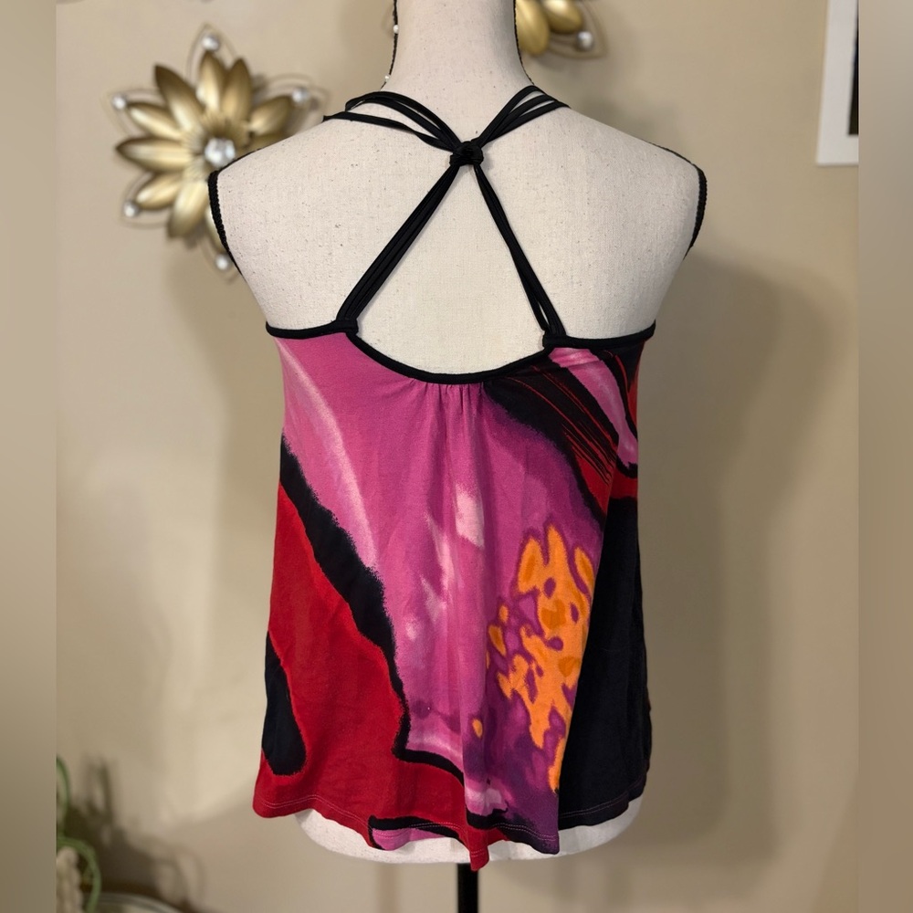 Express Pink and Black Strappy Abstract Tank Top - Picture 4 of 7
